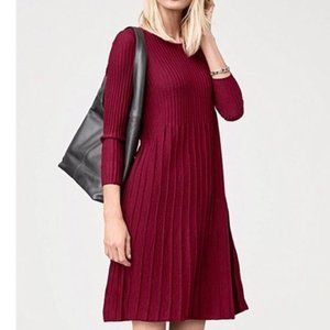 EUC Large EILEEN FISHER Maroon Wool Midi Dress